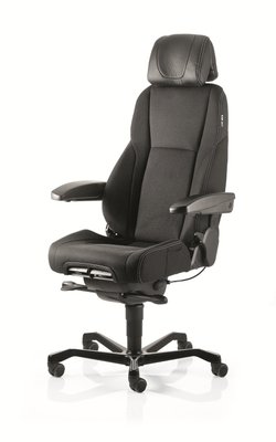 DIRECTION - Fauteuils - Fauteuil INTENSIV+, mécanique synchrone toutes options, tissu non feu noir, structure nylon noir