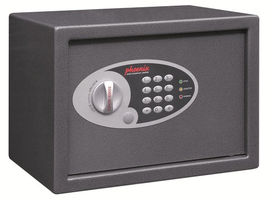 COFFRES-FORTS - Coffres de sécurité - Coffre de sécurité L.25xP.35xH.25cm - 17 Litres / 8kg -  verrouillage électronique, coloris graphite métallisé