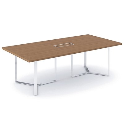Gamme P1 - Tables de réunion - P1 Table de réunion L.240xP.120cm sur 2 pieds centraux. capacité 8 personnes. top access central