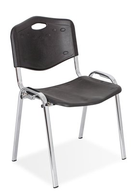 VISITEURS ET FONCTIONNELS - 4 Pieds - JOKER POLYPRO chaise 4 pieds, polypropylène coloris noir, structure 4 pieds acier chromé