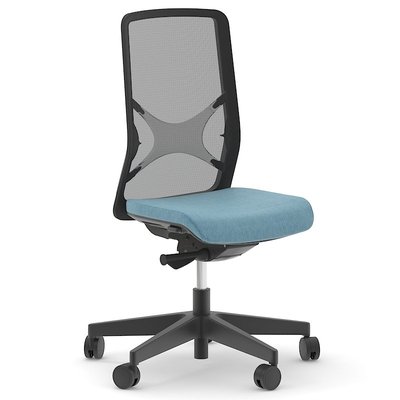 OPERATIVE - Dossier résille - Siège EOLE synchrone soutien lombaire RH-Assise réglable en profondeur-Pied, cadre polypro du dossier et résille Noir Tissu B