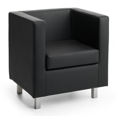 CANAPES - 1 place - RUBIC fauteuil 1 place, (encombrement : L71 xP 62cm), revêtement vinyle coloris noir