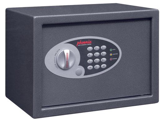 COFFRES-FORTS - Coffres de sécurité - Coffre de sécurité L.20xP.31xH.20cm - 10Litres / 6kg - verrouillage électronique, coloris graphite métallisé
