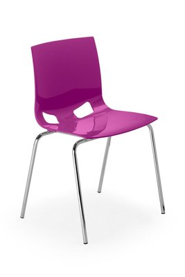 POLYPROPYLENE - CHAISES  - GLOSSY chaise 4 pieds polypropylène coloris coloris fuschia brillant, structure chromée