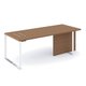 P1 Table de bureau 220x90cm. top access à droite. avec voile de fond