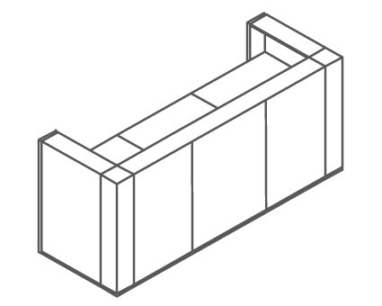 KUBIK - Module 2 - KUBIK Module 2/ Elemént droit L244xP85xH109cm