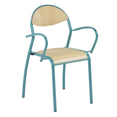 SCOLAIRE - Apprendre - Bridge ROND'O 4 pieds ass. et dossier bois Blueprotech® accoudoir et pièt. époxy - T6