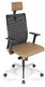 ZEN MESH MANAGER fauteuil manager avec accotoirs synchrone décalé avec translation d'assise, tissu beige, dos résille noire,