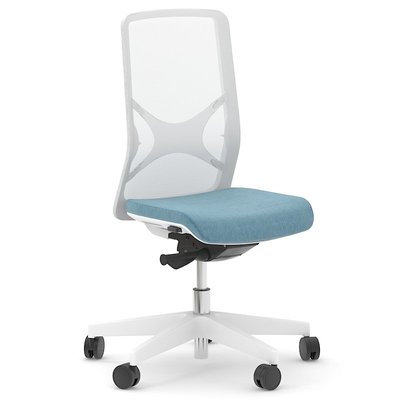 OPERATIVE - Dossier résille - Siège EOLE synchrone soutien lombaire RH-Assise réglable en profondeur-Pied, cadre polypro du dossier et résille Blanc Tissu 