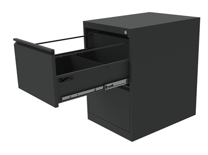 CLASSEMENTS - Classeurs à tiroirs - Classeur monobloc métal, 2 tiroirs, L47xP62xH71cm - anthracite