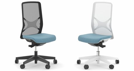 OPERATIVE - Dossier résille - Siège EOLE synchrone soutien lombaire RH-Assise réglable en profondeur-Pied, cadre polypro du dossier et résille Blanc Tissu 