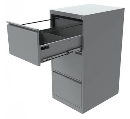 CLASSEMENTS - Classeurs à tiroirs - Classeur monobloc métal, 3 tiroirs, L47xP62xH101cm - aluminium