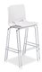 GLOSSY tabouret haut polypropylène coloris coloris blanc brillant, structure chromée