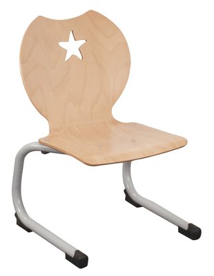 CRECHE ET MATERNELLE - Chaises - Chaise coque bois AST acier Ø 25 - T1