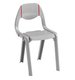 ACCUEIL - REUNION - Chaises coque bois & plastique - Chaise monobloc polypropylène (Gris / Barrettes de couleur Rouge)