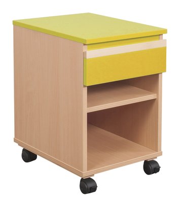 HEBERGEMENT - Gamme JADE - Caisson mobile - Hêtre verni / Tournesol