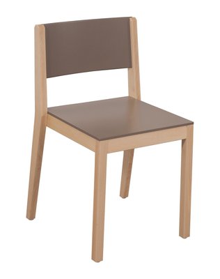 HEBERGEMENT - Gamme JADE - Chaise 4 pieds - Hêtre verni / Malaga