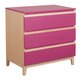 HEBERGEMENT - Gamme JADE - Commode 3 tiroirs - Hêtre verni / Fuchsia