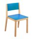 HEBERGEMENT - Gamme JADE - Chaise 4 pieds - Hêtre verni / Bleu France