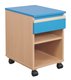 HEBERGEMENT - Gamme JADE - Caisson mobile - Hêtre verni / Bleu France