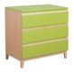 HEBERGEMENT - Gamme JADE - Commode 3 tiroirs - Hêtre verni / Vert Pomme