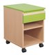 HEBERGEMENT - Gamme JADE - Caisson mobile - Hêtre verni / Vert Pomme