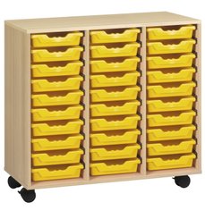 CRECHE ET MATERNELLE - Gamme PICCOLO - Meuble 30 Bacs jaunes