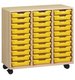 CRECHE ET MATERNELLE - Gamme PICCOLO - Meuble 30 Bacs jaunes