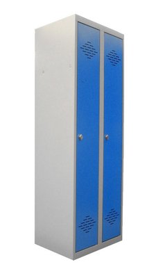 SCOLAIRE - Armoires / Vestiaires - VESTIAIRE MONOBLOC INDUSTRIE PROPRE 2 COLONNES PORTE BLEU