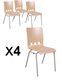 ACCUEIL - REUNION - Chaises coque bois & plastique - Lot x 4 Chaise coque bois 4 pieds Ø 20 T6 Hêtre 9006