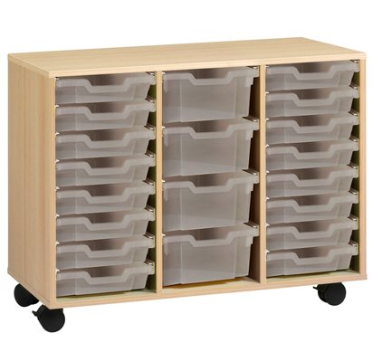 CRECHE ET MATERNELLE - Gamme PICCOLO - Meuble 20 Bacs transparents