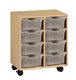 CRECHE ET MATERNELLE - Gamme PICCOLO - Meuble 2 colonnes à 8 bacs - (Bacs transparents)