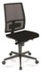 OPERATIVE - Dossier résille - T.LINE siège opérative synchrone décalé avec translation d'assise, tissu noir, dos résille noire, structure nylon noir