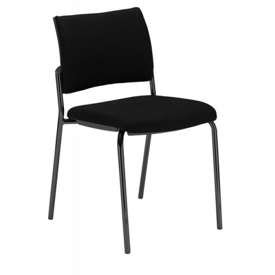 VISITEURS ET FONCTIONNELS - 4 Pieds - ZEN TISSU chaise 4 pieds, tissu noir, structure noire