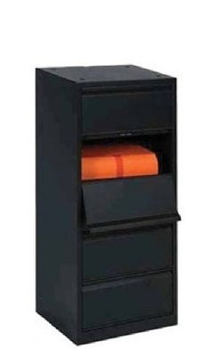 CLASSEMENTS - Meuble à clapets - Meuble à clapets 5 cases fermeture magnétique H105xL41xP35cm/ anthracite