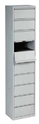 CLASSEMENTS - Meuble à clapets - Meuble à clapets 10 cases H198xL41xP35cm/ aluminium