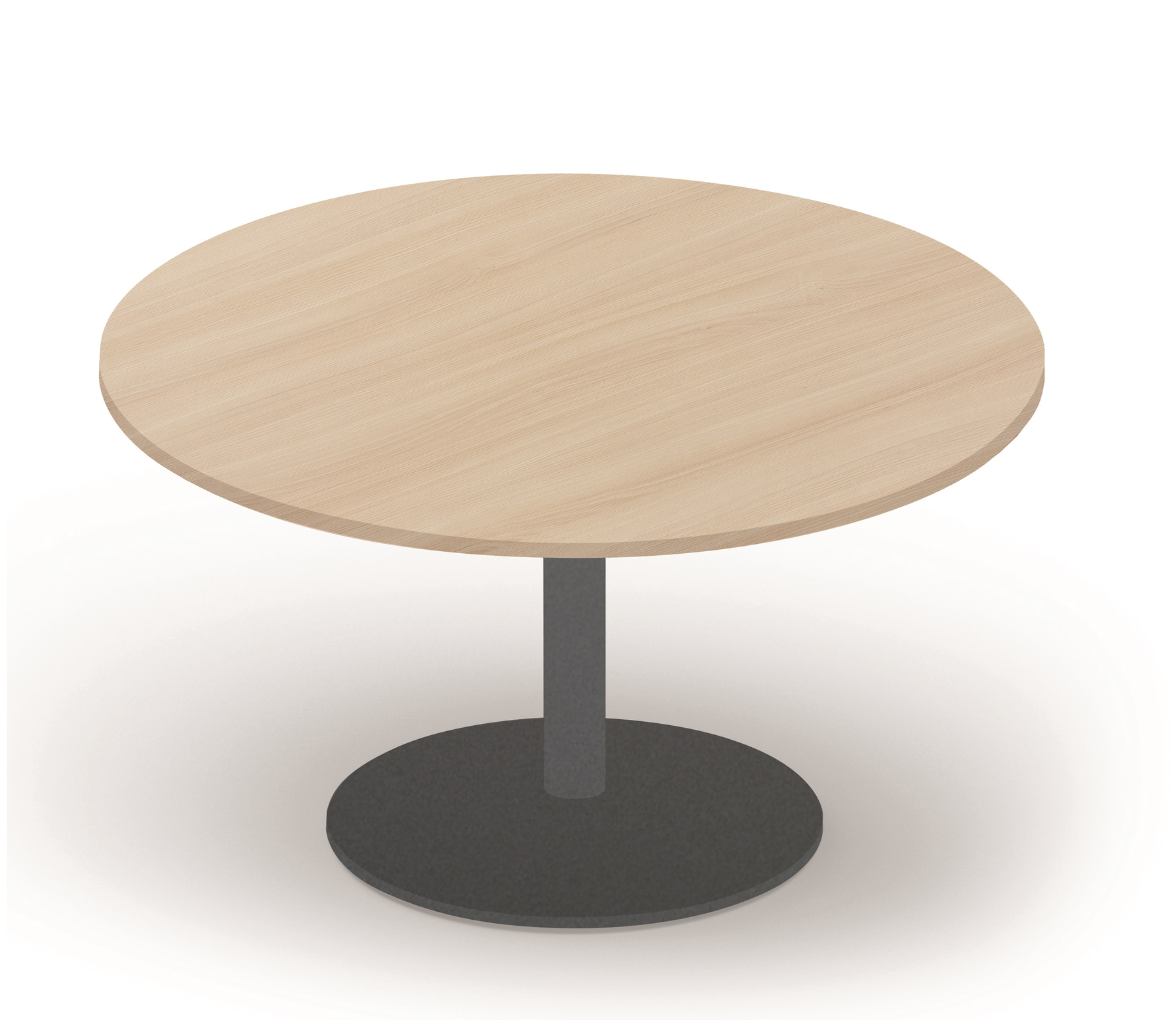 Table ronde diamètre 110cm sur pied colonne acacia/anthracite