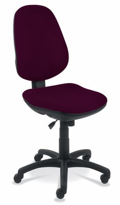 OPERATIVE - Dossier tissu - PRIMA siège opérative synchrone, tissu prune, structure nylon noir - sur délai