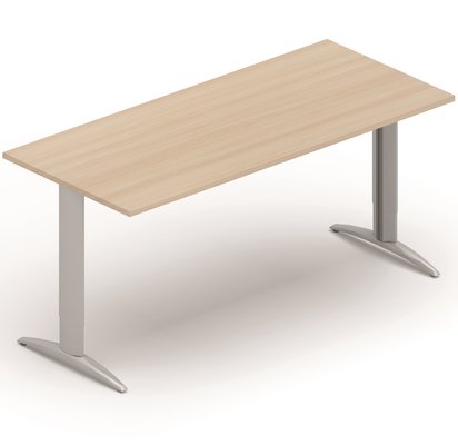 SERIE K2 - Plans droits - Plan droit 140x80cm, réglable en hauteur de 65 à 85cm, plateau acacia, structure aluminium