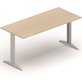 Gamme K2 - Plans droits - Plan droit 140x80cm, réglable en hauteur de 65 à 85cm, plateau acacia, structure aluminium