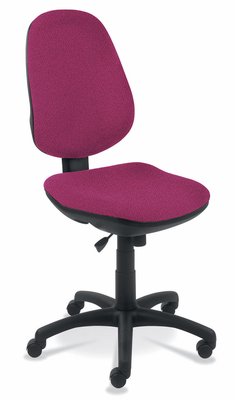 OPERATIVE - Dossier tissu - PRIMA siège opérative synchrone, tissu framboise, structure nylon noir - sur délai