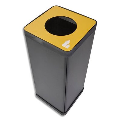 ACCESSOIRES - Corbeilles - Poubelle jaune forme ronde pour sac de 50L L.31xP.31xHt73 cm