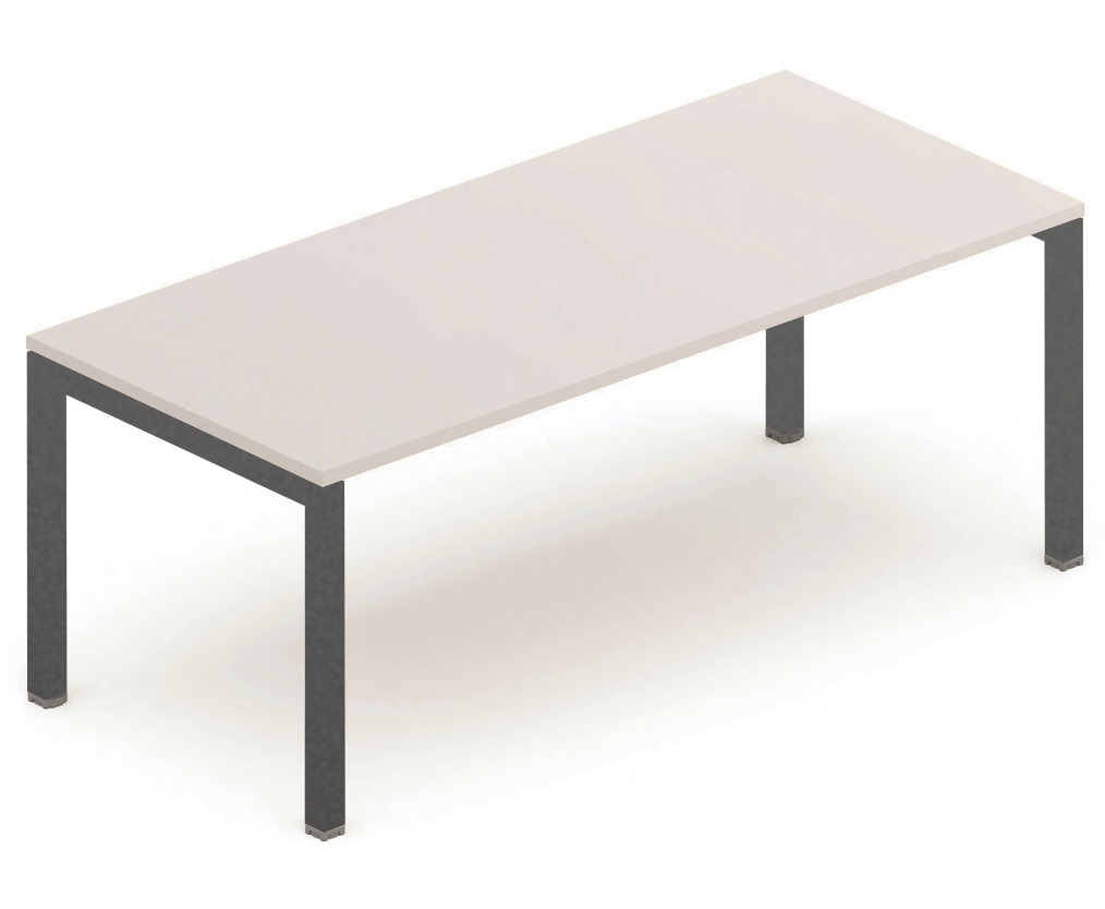 K3 plan droit 140x80cm, réglable en hauteur de 65 à 85cm, plateau gris clair, structure anthracite