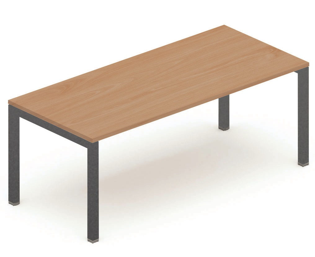 K3 plan droit 180x80cm, réglable en hauteur de 65 à 85cm, plateau hêtre, structure anthracite