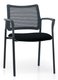 VISITEURS ET FONCTIONNELS - 4 Pieds - Fauteuil FLASH avec accotoirs structure noire, assise tissu noir dossier résille noir