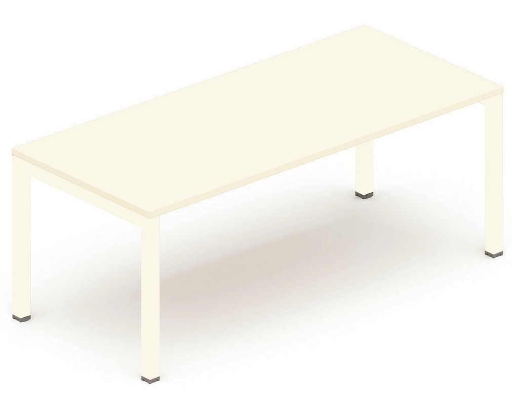 K3 plan droit 180x80cm, réglable en hauteur de 65 à 85cm, plateau blanc, structure blanc