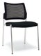 VISITEURS ET FONCTIONNELS - 4 Pieds - Chaise FLASH structure chrome, assise tissu noir dossier résille noir - sur délai
