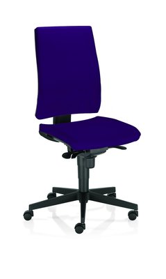 OPERATIVE - Dossier tissu - ZEN TISSU siège opérative synchrone décalé avec translation d'assise, tissu prune, structure nylon noir - sur délai
