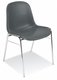 ALPHA chaise coque polypropylène coloris coloris anthracite, structure chromée