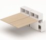 POSTES BENCH - SERIE K3 - K3 Bench suivant avec niche sur rangement personnel 196x80cm encombrement 196x165cm, plateau acacia, structure anthracite